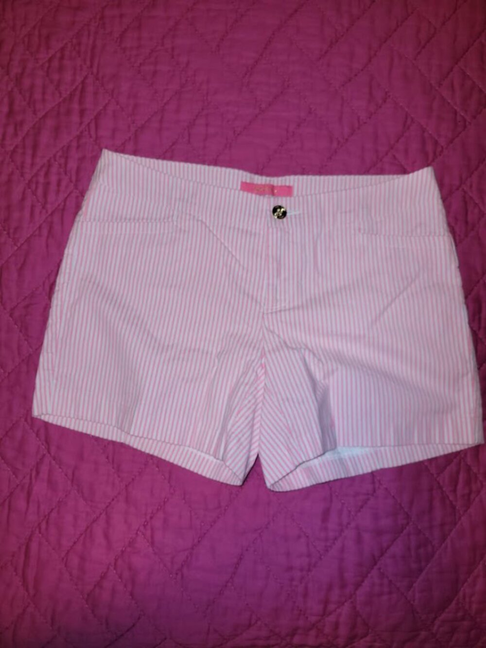 Lilly Pulitzer Pink Shorts Seersucker Cotton